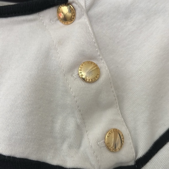 Women’s Lauren Ralph Lauren Colorblock 3/4 Sleeve Blouse Black & White Size XL - Picture 2 of 6